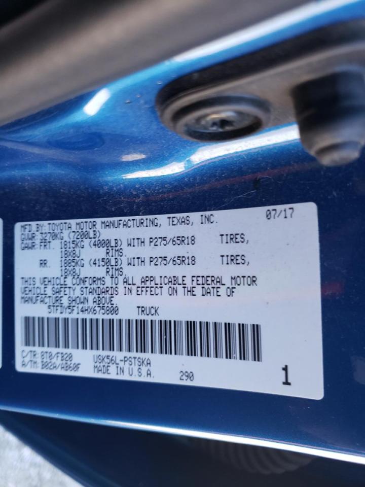 Photo 10 from auction – 2017 TOYOTA TUN with VIN 5TFDY5F14HX675800