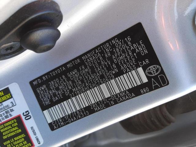 Photo 10 from auction – 2017 TOYOTA COROLLA L with VIN 2T1BURHE6HC760629