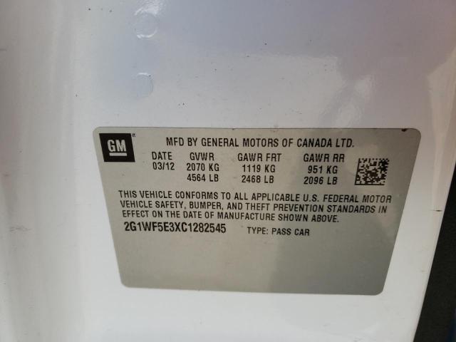 Photo 10 from auction – 2012 CHEVROLET IMPALA LS with VIN 2G1WF5E3XC1282545
