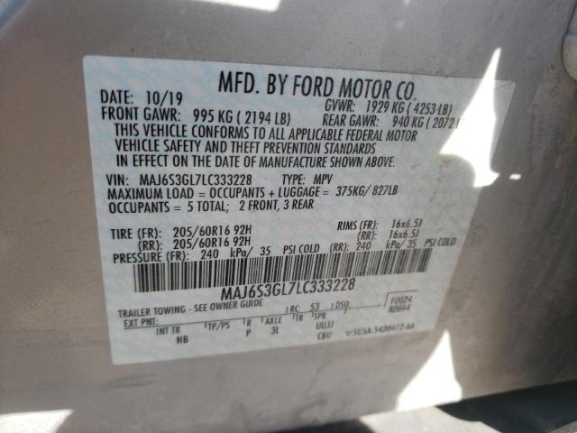 Photo 10 from auction – 2020 FORD ECOSPORT S with VIN MAJ6S3GL7LC333228