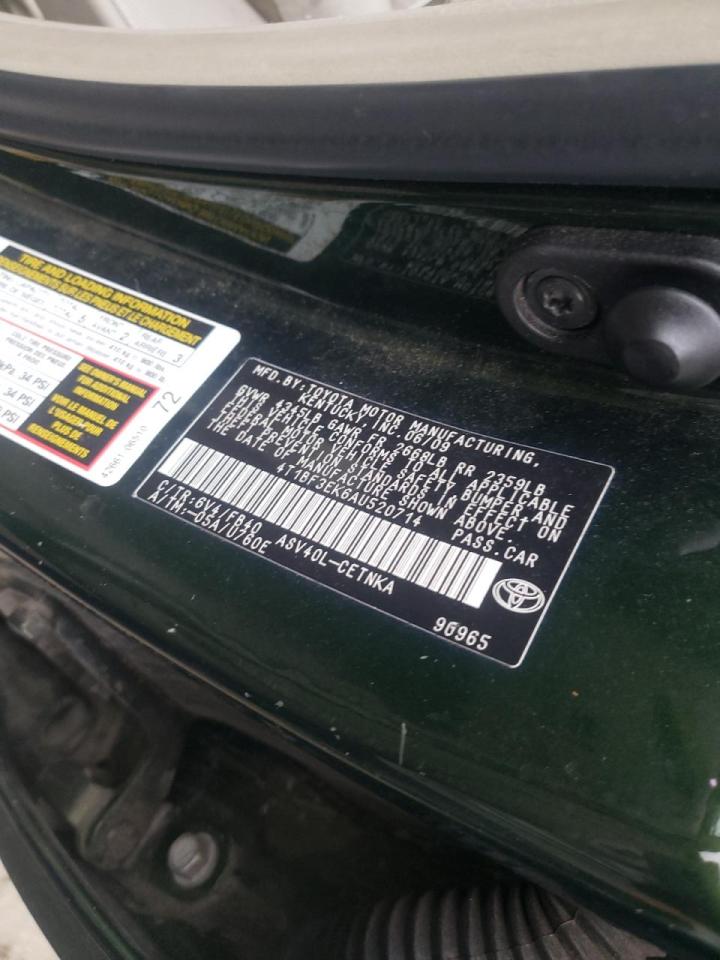 Photo 10 from auction – 2010 TOYOTA CAMRY BASE with VIN 4T1BF3EK6AU520714