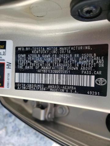 Photo 10 from auction – 2016 TOYOTA AVALON HYB with VIN 4T1BD1EB2GU055951