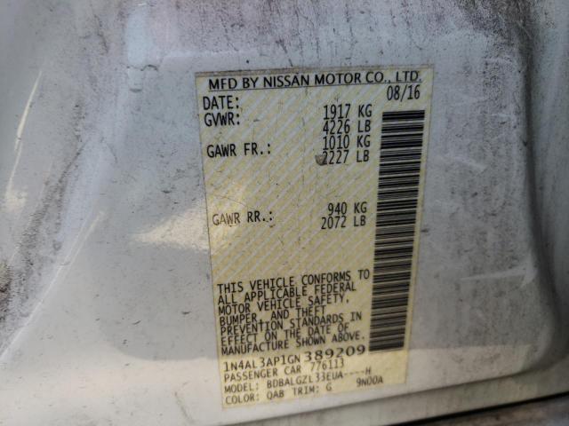 Photo 10 from auction – 2016 NISSAN ALTIMA 2.5 with VIN 1N4AL3AP1GN389209