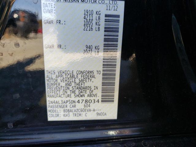 Photo 10 from auction – 2013 NISSAN ALTIMA 2.5 with VIN 1N4AL3AP5DN478034