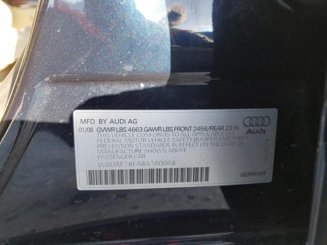 Photo 10 from auction – 2008 AUDI A4 2.0T with VIN WAUAF78E48A140048