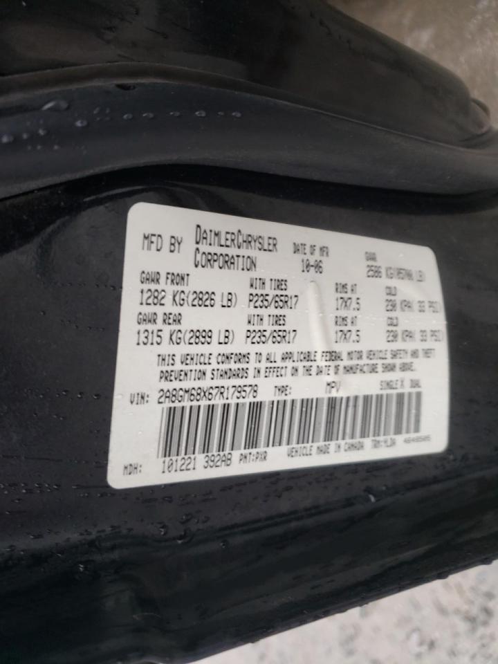 Photo 10 from auction – 2007 CHRYSLER PACIFICA T with VIN 2A8GM68X67R179578