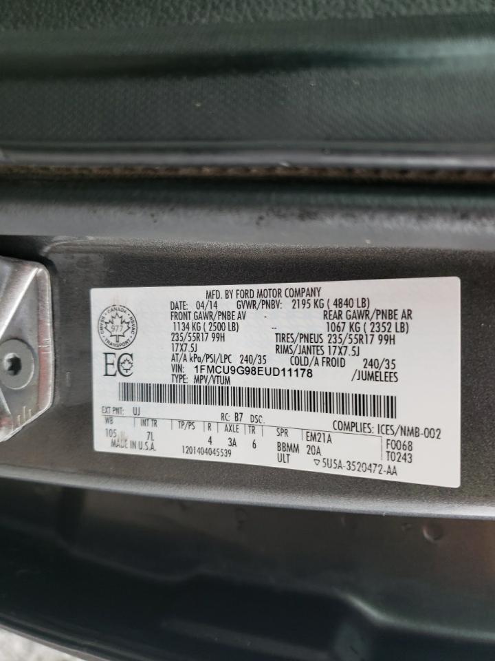 Photo 10 from auction – 2014 FORD ESCAPE with VIN 1FMCU9G98EUD11178