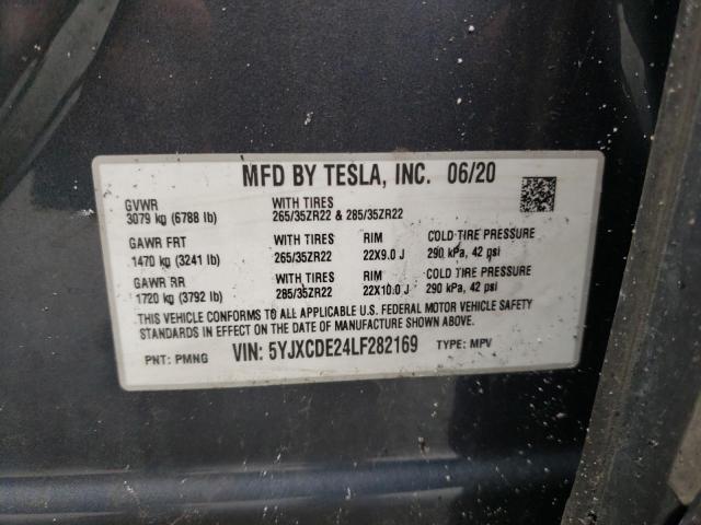 Photo 10 from auction – 2020 TESLA MODEL X with VIN 5YJXCDE24LF282169