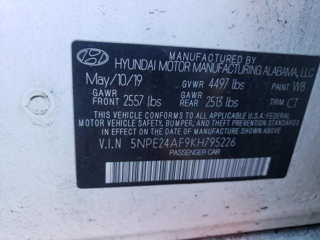 Photo 10 from auction – 2019 HYUNDAI SONATA SE with VIN 5NPE24AF9KH795226