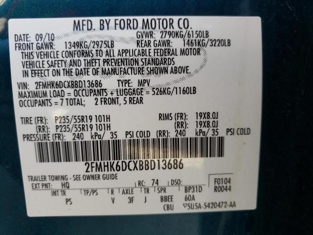 Photo 10 from auction – 2011 FORD FLEX LIMIT with VIN 2FMHK6DCXBBD13686
