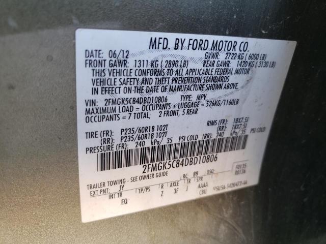 Photo 10 from auction – 2013 FORD FLEX SEL with VIN 2FMGK5C84DBD10806