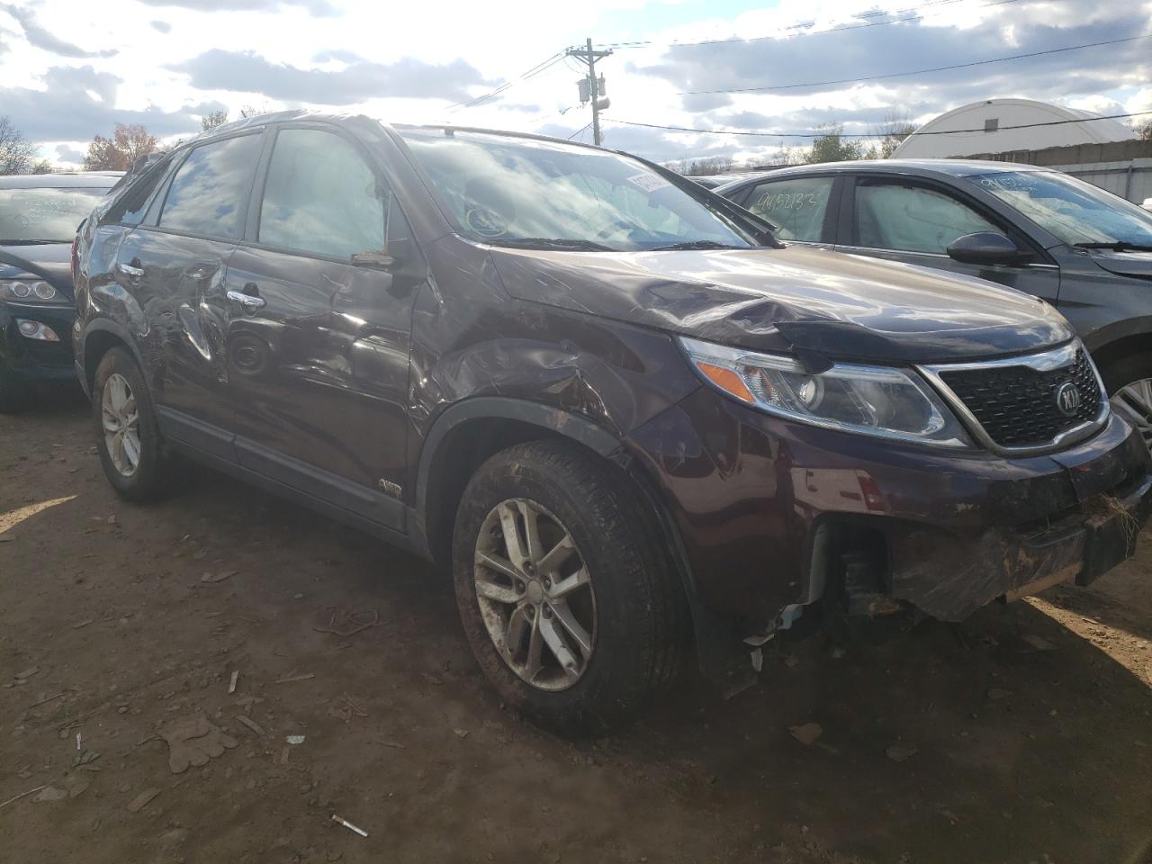 KIA SORENTO LX 2014 with VIN 5XYKTCA63EG459755 - Photo from auction