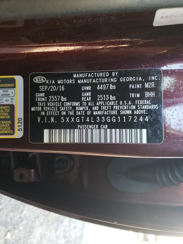 Photo 10 from auction – 2016 KIA OPTIMA LX with VIN 5XXGT4L33GG117244