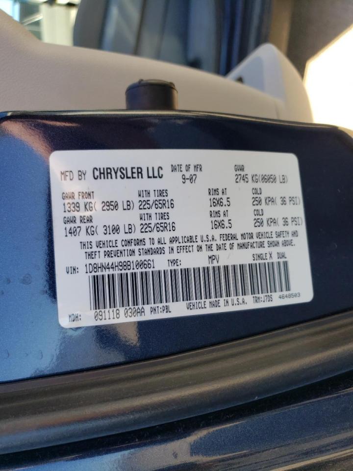 Photo 10 from auction – 2008 DODGE GRAND CARA with VIN 1D8HN44H98B100661