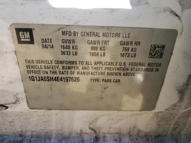 Photo 10 from auction – 2014 CHEVROLET SONIC LS with VIN 1G1JA6SH4E4197626