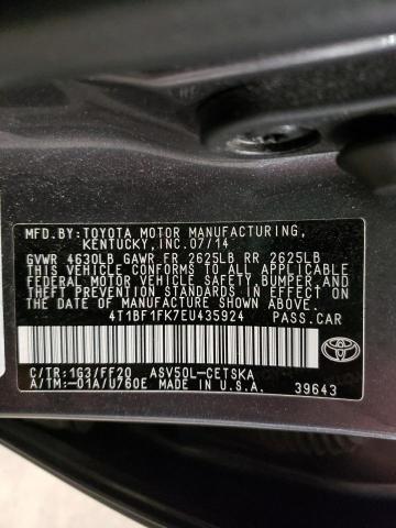 Photo 10 from auction – 2014 TOYOTA CAMRY L with VIN 4T1BF1FK7EU435924