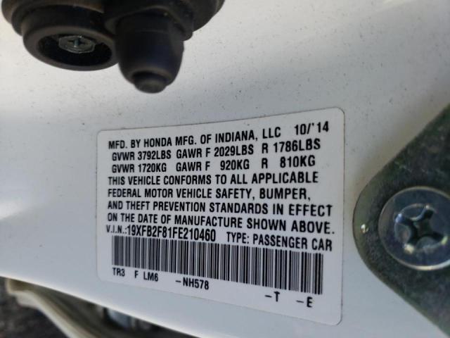 Photo 10 from auction – 2015 HONDA CIVIC EX with VIN 19XFB2F81FE210460