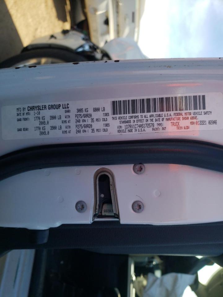 Photo 10 from auction – 2010 DODGE RAM 1500 with VIN 1D7RV1CT4AS172578