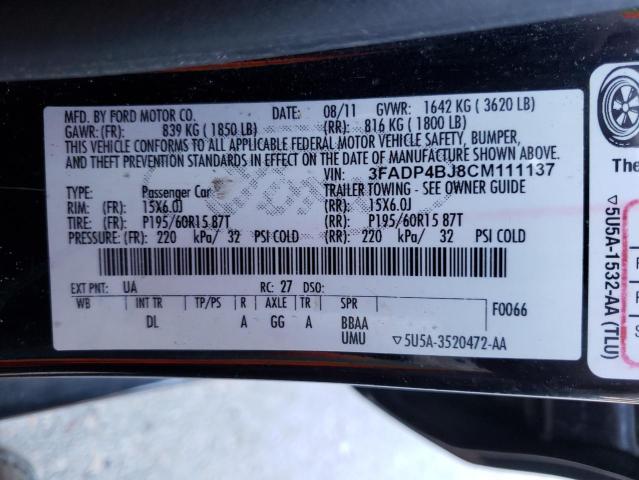 Photo 10 from auction – 2012 FORD FIESTA with VIN 3FADP4BJ8CM111137