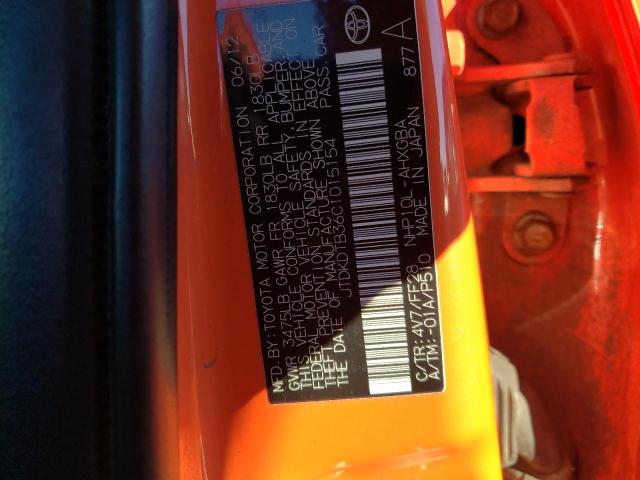 Photo 10 from auction – 2012 TOYOTA PRIUS C with VIN JTDKDTB36C1015154