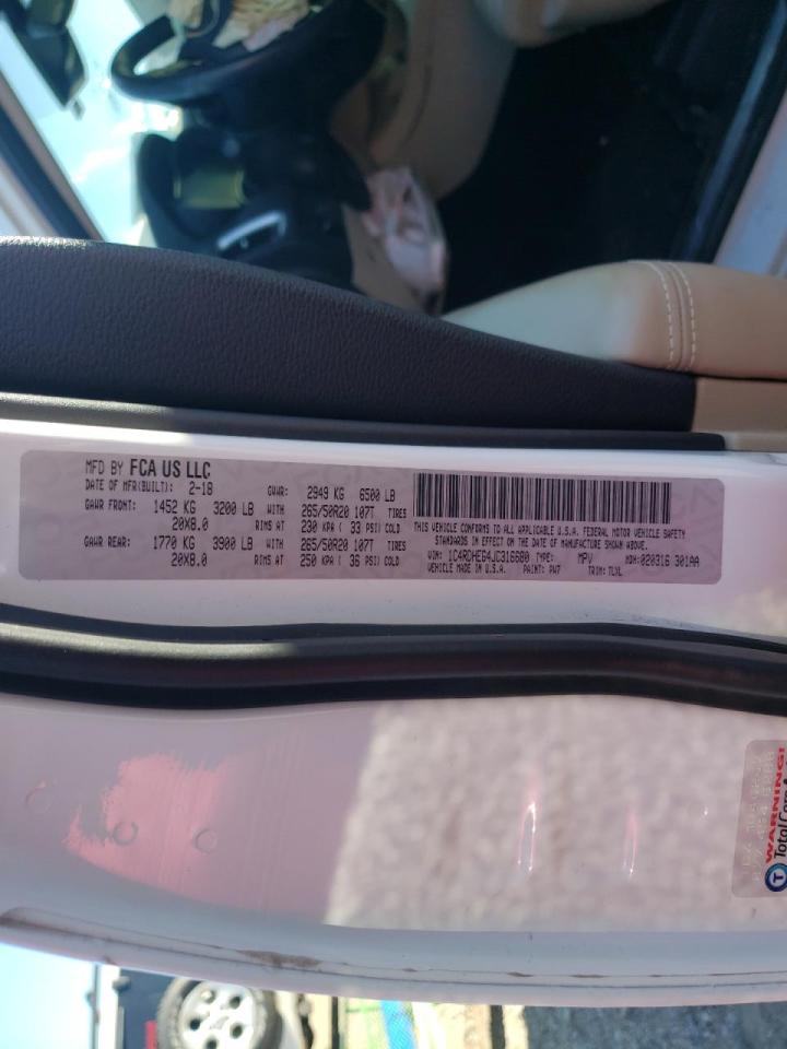 Photo 10 from auction – 2018 DODGE DURANGO CI with VIN 1C4RDHEG4JC316680