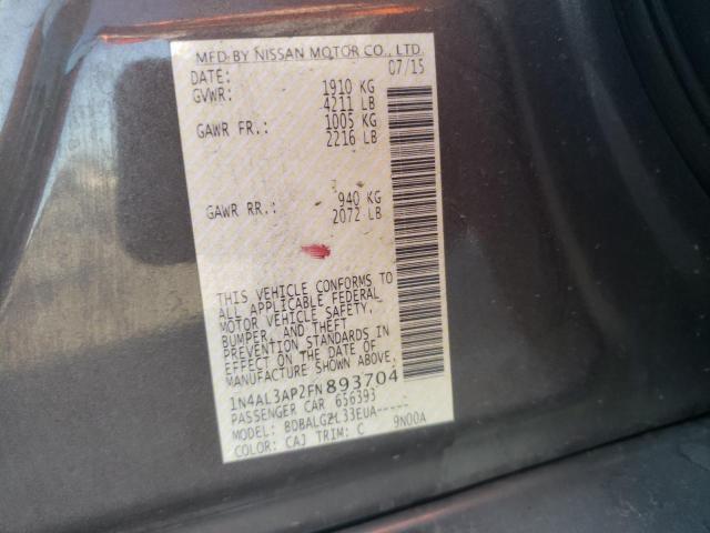 Photo 10 from auction – 2015 NISSAN ALTIMA 2.5 with VIN 1N4AL3AP2FN893704
