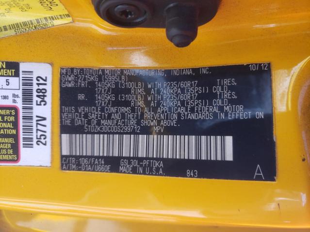 Photo 10 from auction – 2013 TOYOTA SIENNA with VIN 5TDZK3DC0DS299712