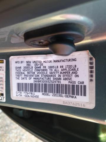 Photo 10 from auction – 2005 TOYOTA COROLLA CE with VIN 1NXBR32E65Z529781