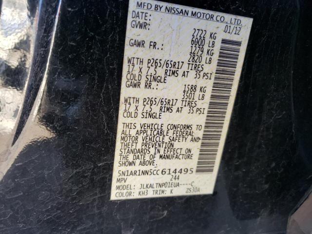 Photo 10 from auction – 2012 NISSAN PATHFINDER with VIN 5N1AR1NN5CC614495