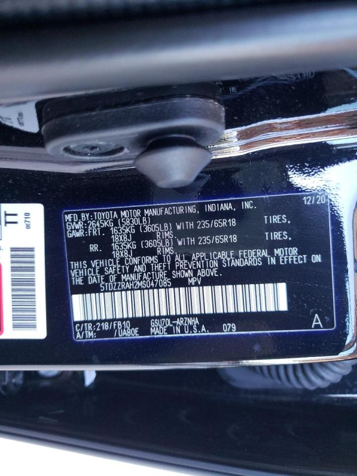 Photo 10 from auction – 2021 TOYOTA HIGHLANDER with VIN 5TDZZRAH2MS047085