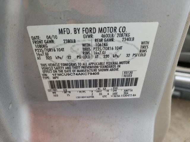 Photo 10 from auction – 2010 FORD ESCAPE XLS with VIN 1FMCU9C74AKC79405