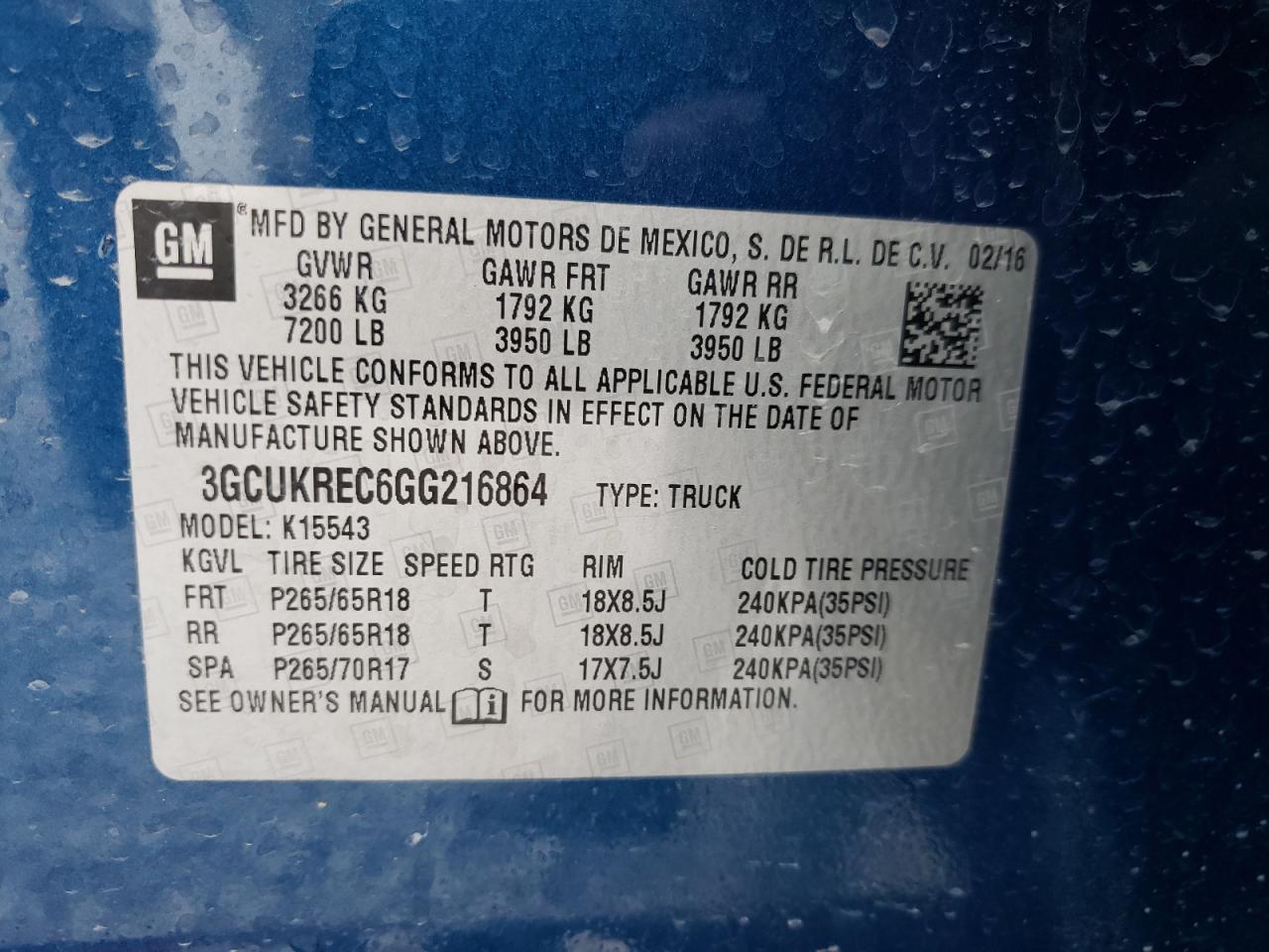 صورة رقم 10 من المزاد - 2016 CHEVROLET SILVERADO مع VIN 3GCUKREC6GG216864