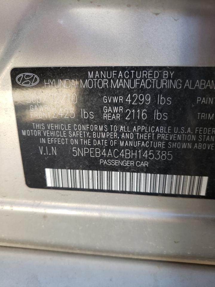 Photo 10 from auction – 2011 HYUNDAI SONATA GLS with VIN 5NPEB4AC4BH145385