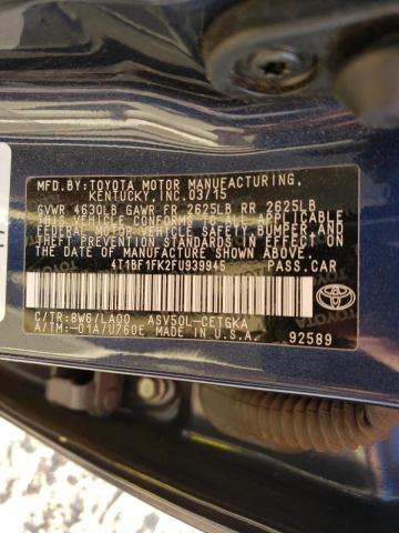 Photo 10 from auction – 2015 TOYOTA CAMRY LE with VIN 4T1BF1FK2FU939945