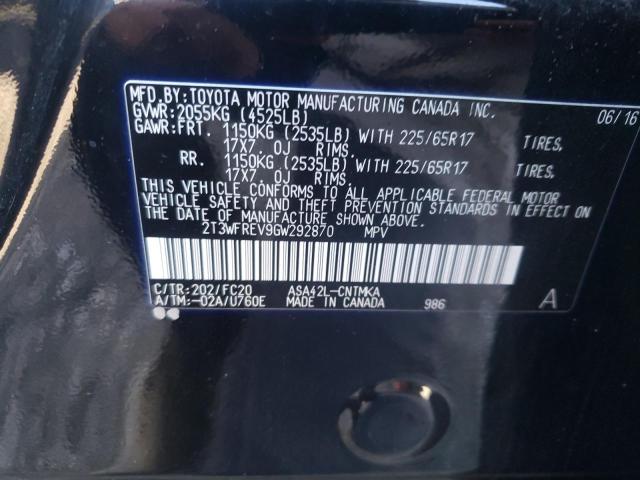 Photo 10 from auction – 2016 TOYOTA RAV4 XLE with VIN 2T3WFREV9GW292870