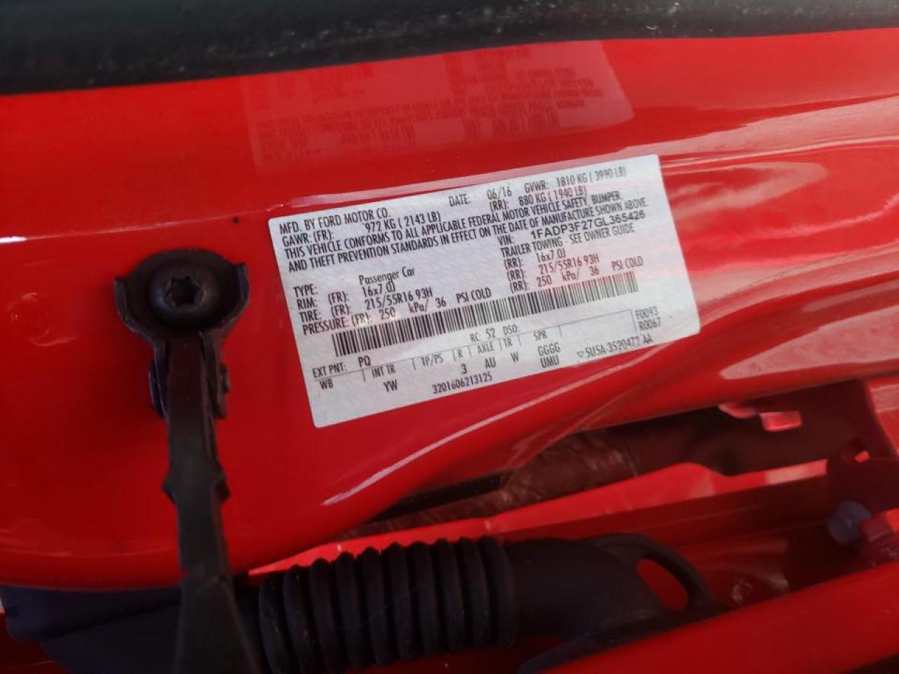 Photo 10 from auction – 2016 FORD FOCUS SE with VIN 1FADP3F27GL365426