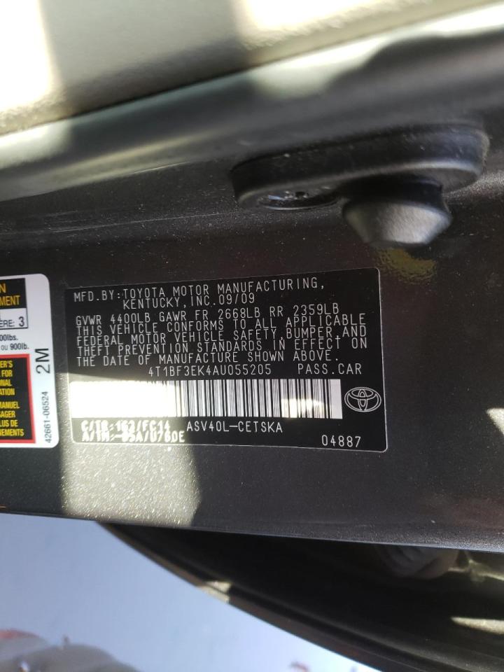 Photo 10 from auction – 2010 TOYOTA CAMRY BASE with VIN 4T1BF3EK4AU055205