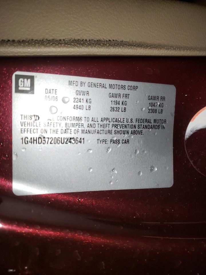 Photo 10 from auction – 2006 BUICK LUCERNE CX with VIN 1G4HD57206U243641