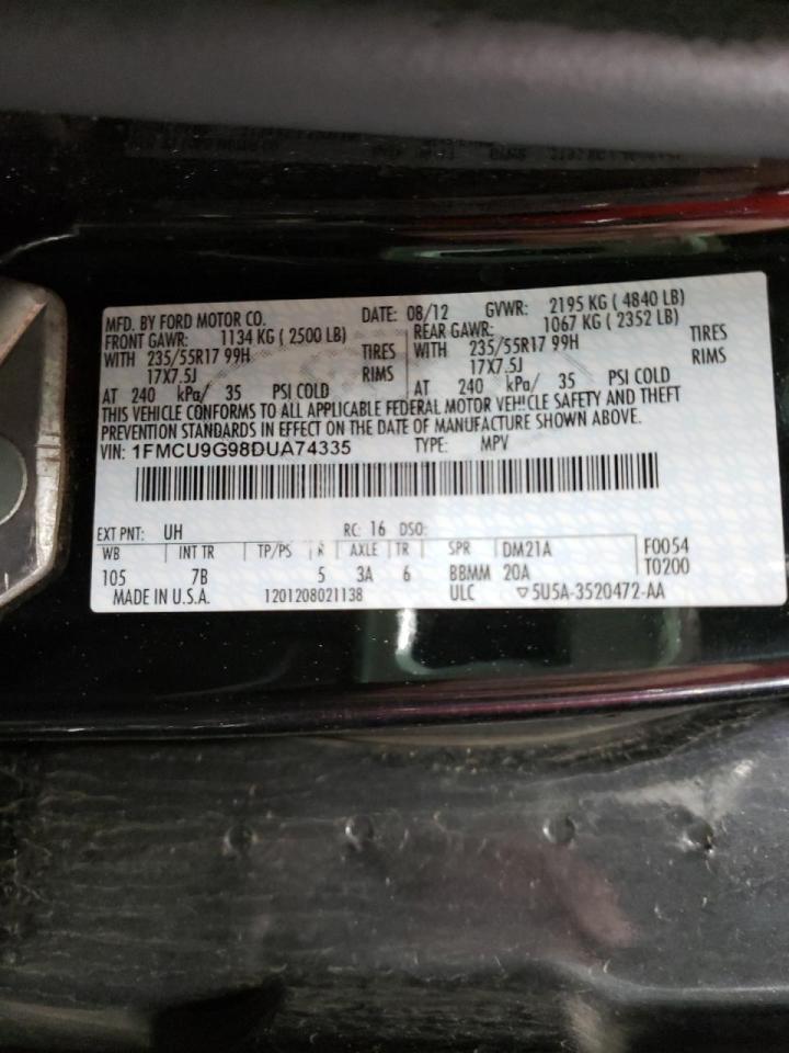 Photo 10 from auction – 2013 FORD ESCAPE SE with VIN 1FMCU9G98DUA74335