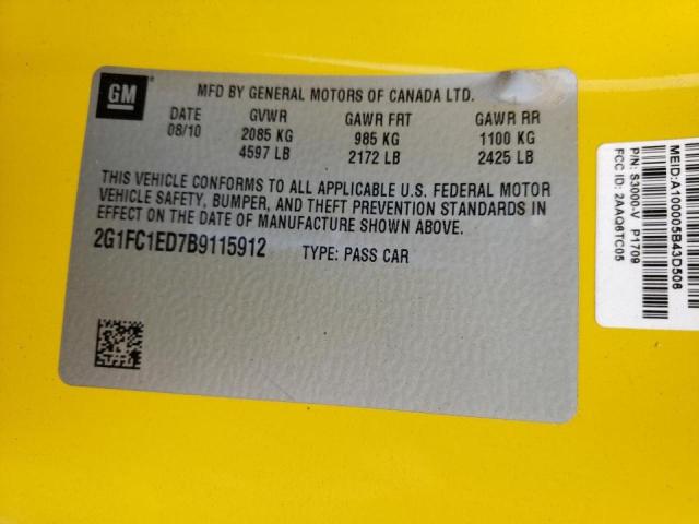 Photo 10 from auction – 2011 CHEVROLET CAMARO LT with VIN 2G1FC1ED7B9115912