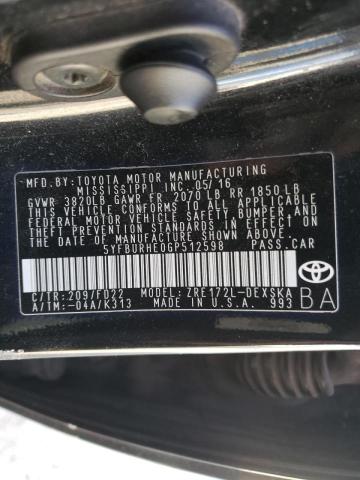 Photo 10 from auction – 2016 TOYOTA COROLLA L with VIN 5YFBURHE0GP512598