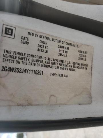 Photo 10 from auction – 2000 BUICK CENTURY CU with VIN 2G4WS52J4Y1110391