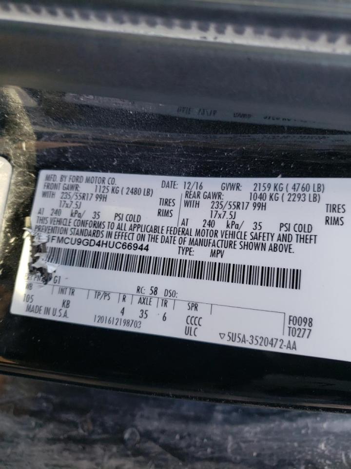 Photo 10 from auction – 2017 FORD ESCAPE SE with VIN 1FMCU9GD4HUC66944