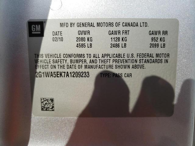 Photo 10 from auction – 2010 CHEVROLET IMPALA LS with VIN 2G1WA5EK7A1209233