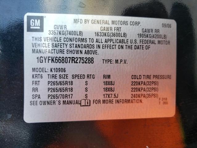 CADILLAC ESCALADE E 2007 with VIN 1GYFK66807R275288 - Photo from auction