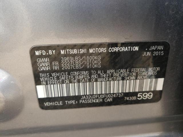 Photo 10 from auction – 2015 MITSUBISHI LANCER ES with VIN JA32U2FU0FU024737