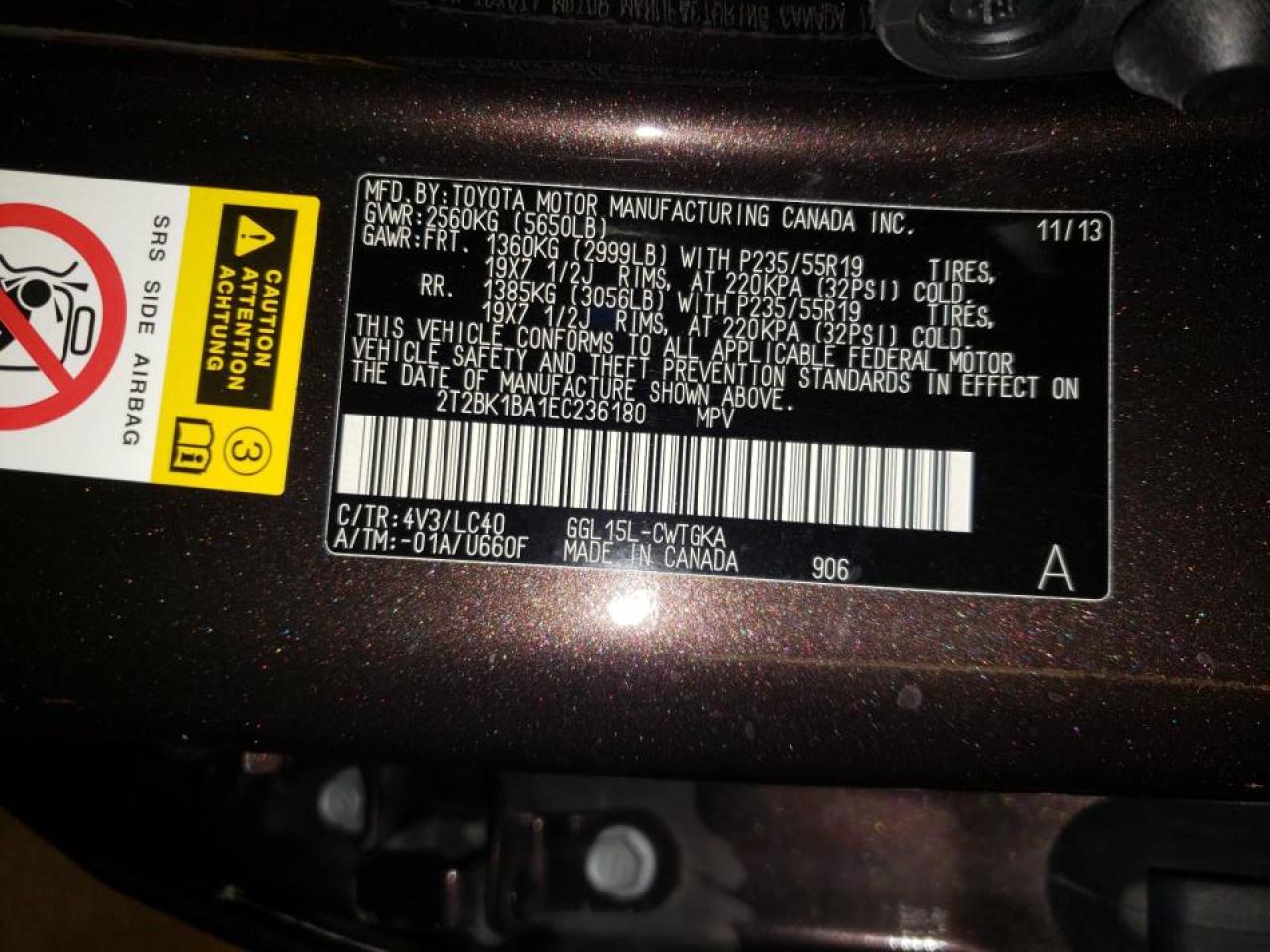 Photo 10 from auction – 2014 LEXUS RX 350 BAS with VIN 2T2BK1BA1EC236180