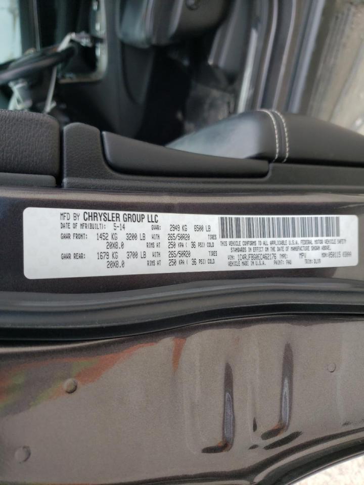 Photo 10 from auction – 2014 JEEP GRAND CHER with VIN 1C4RJFBG0EC462176