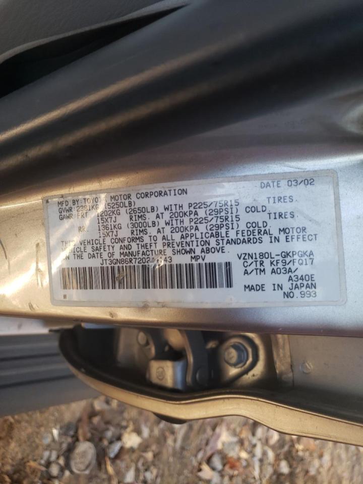 Photo 10 from auction – 2002 TOYOTA 4RUNNER SR with VIN JT3GN86R720244143