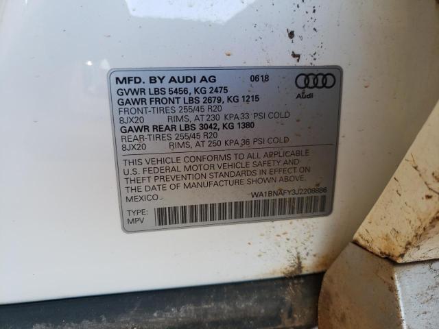 Photo 10 from auction – 2018 AUDI Q5 PREMIUM with VIN WA1BNAFY3J2208886
